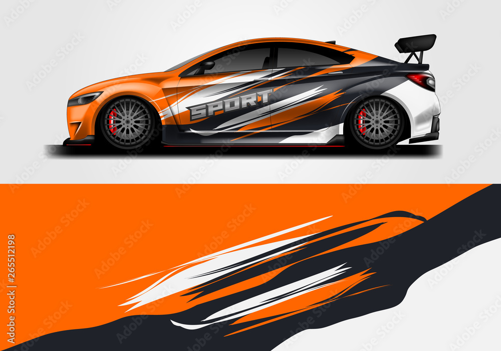 Sticker car design vector. Graphic abstract background designs for vehicle, race car, rally, livery Sticker car design vector. Graphic abstract background designs for vehicle, race car, rally, livery