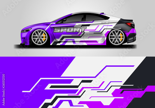Sticker car design vector. Graphic abstract background designs for vehicle, race car, rally, livery 