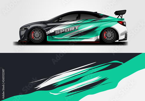 Sticker car design vector. Graphic abstract background designs for vehicle, race car, rally, livery 