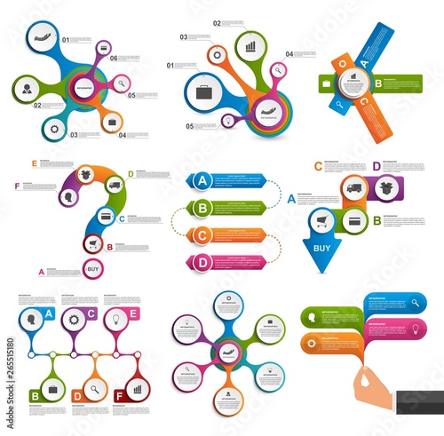 Infographic Elements Collection. Vector design elements. Infographics for business presentations or information banner, workflow layout, flow chart.
