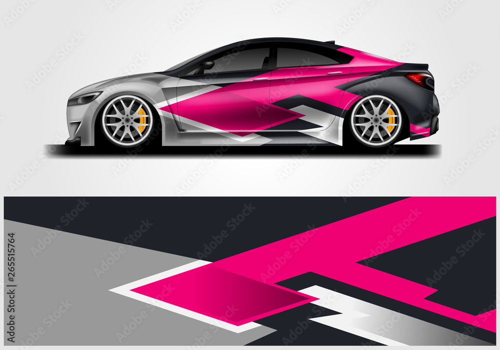 Car wrap decal rally design vector. Graphic abstract background designs for vehicle Car wrap decal rally design vector. Graphic abstract background designs for vehicle