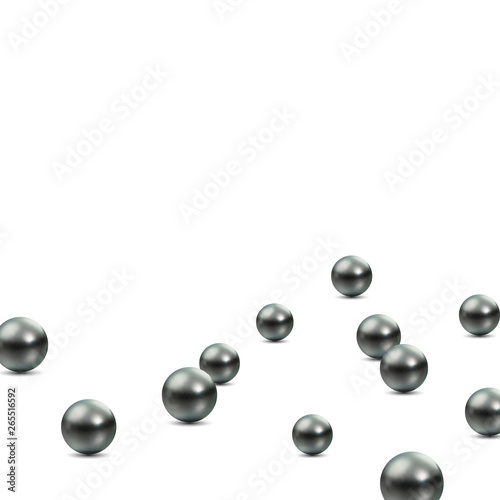 Scattered black pearl. Collection. Luxury Beautiful Shining Jewellery Background with Pearls