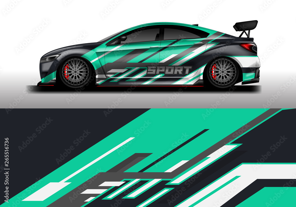 Car wrap decal rally design vector. Graphic abstract background designs for vehicle Car wrap decal rally design vector. Graphic abstract background designs for vehicle