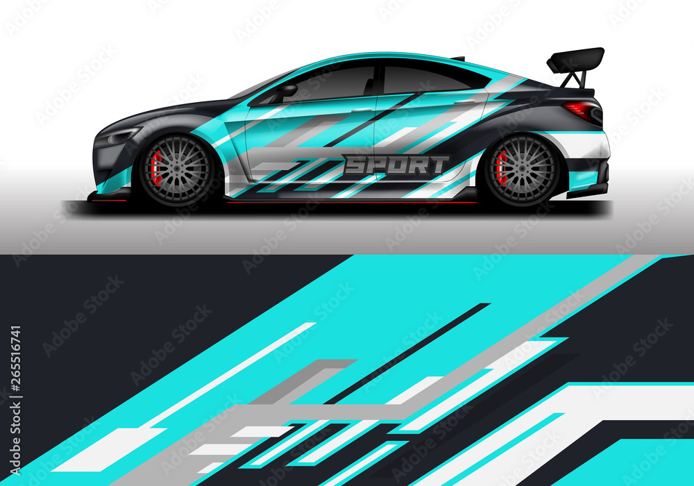 Car wrap decal rally design vector. Graphic abstract background designs for vehicle Car wrap decal rally design vector. Graphic abstract background designs for vehicle