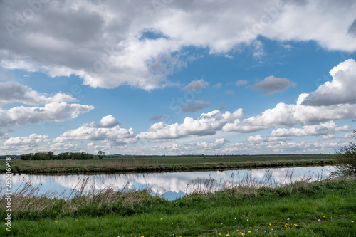 landscape with lake and clouds