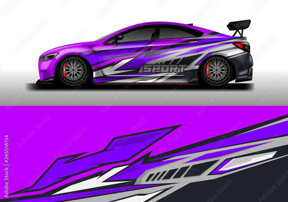 Car wrap decal rally design vector. Graphic abstract background designs for vehicle Car wrap decal rally design vector. Graphic abstract background designs for vehicle