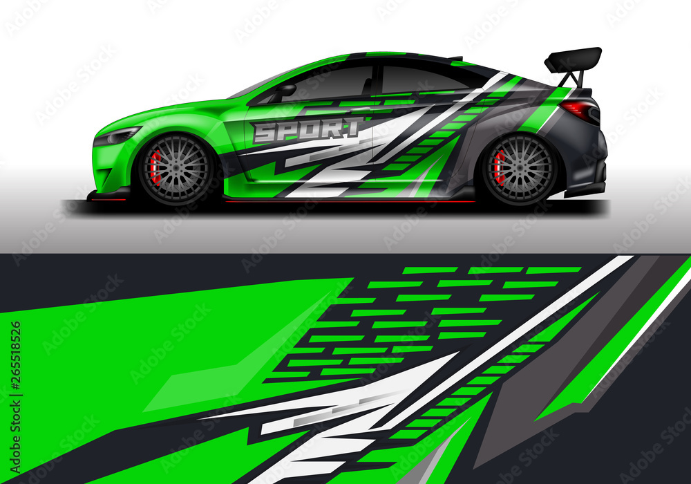 Car wrap decal rally design vector. Graphic abstract background designs for vehicle Car wrap decal rally design vector. Graphic abstract background designs for vehicle