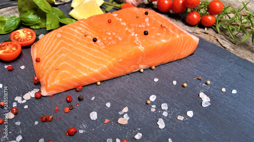 Salted salmon fillet with spices