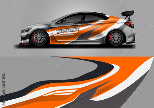 Car decal wrap vector designs. Truck and cargo van decal, company , rally, drift . Graphic abstract stripe racing background