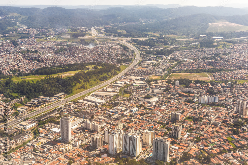 Neighborhood of Guarulhos,  Sao Paulo, Brazil. Top View