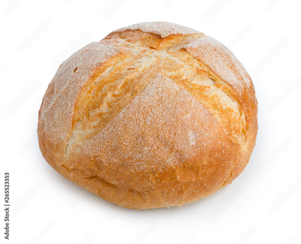 Traditional round bread isolated on a white background Traditional round bread isolated on a white background