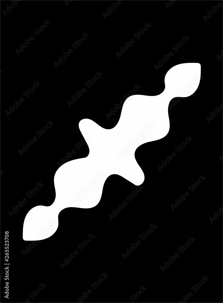 Ornate abstract white symbol on black background
