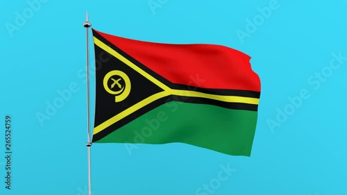 Flag of the country   Vanuatu on blue background. 3D rendering