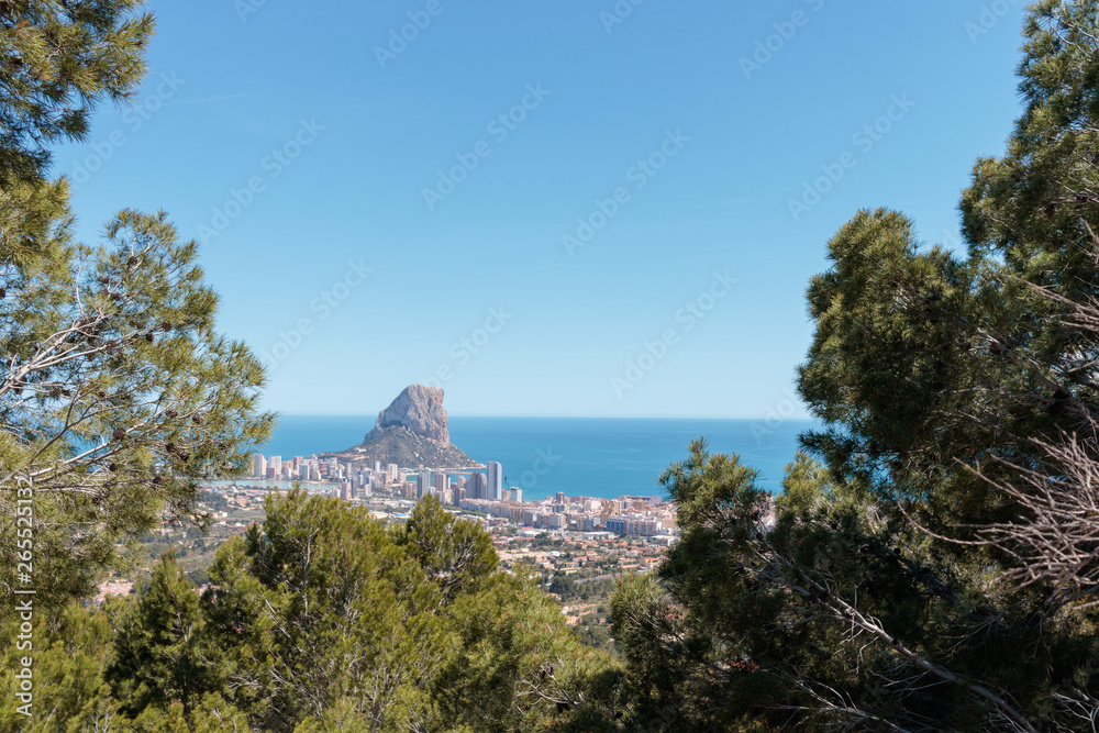 Panoramic view of Calpe, Alicante, with the 