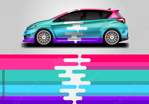Car wrap livery decal vector   supercar  rally  drift . Graphic abstract stripe racing background . Eps 10 