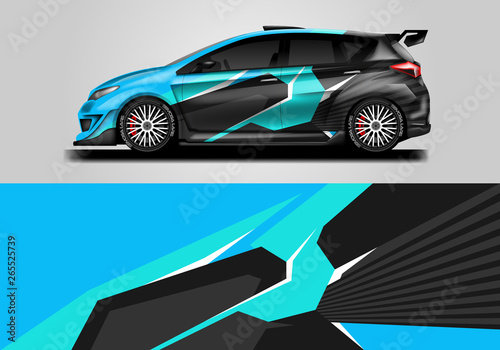 Car wrap livery decal vector   supercar  rally  drift . Graphic abstract stripe racing background . Eps 10 