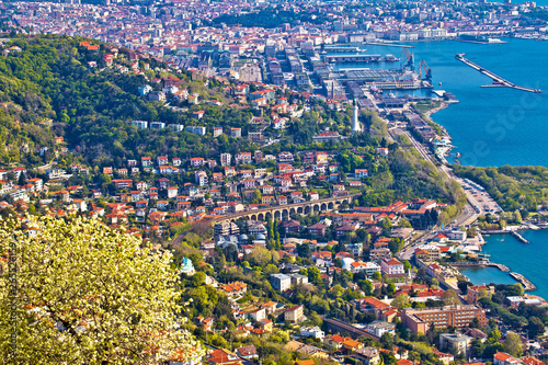 City of Trieste panoramic aerial view
