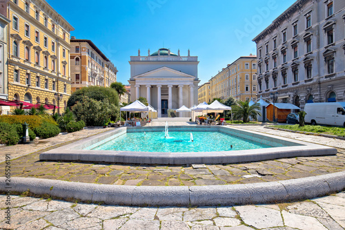Trieste Piazza Sant Antonio Nuovo fountain and church colorful view