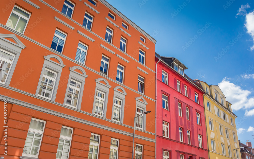 Colorful apartment building in the center of Schwerin, Germany
