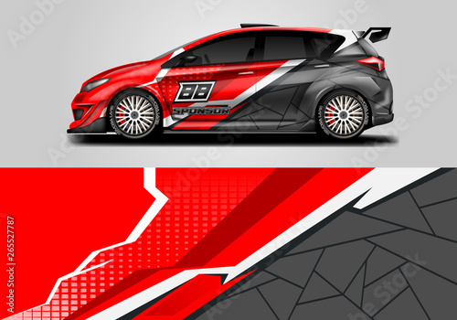 Car wrap livery decal vector   supercar  rally  drift . Graphic abstract stripe racing background . Eps 10 