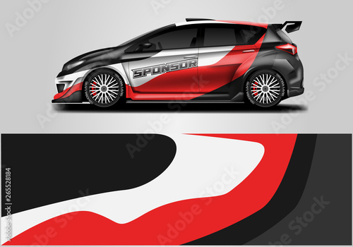 Car wrap livery decal vector   supercar  rally  drift . Graphic abstract stripe racing background . Eps 10 