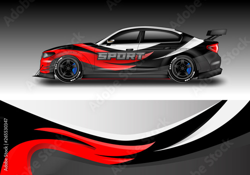 Wrap livery decal car vector   supercar  rally  drift . Graphic abstract stripe racing background . Eps 10