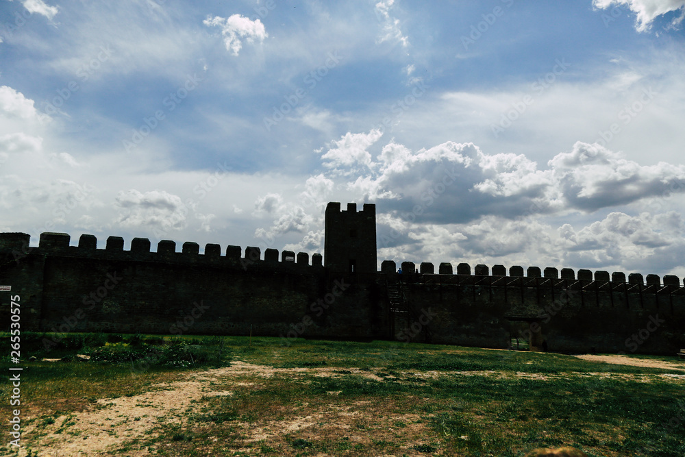 Ancient fortress. Walls and towers of fortifications