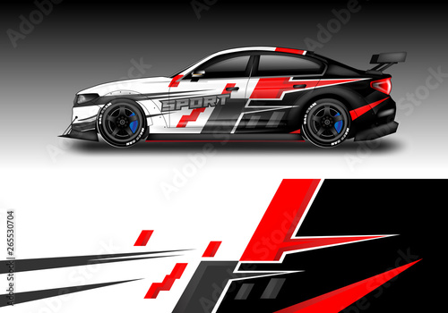 Wrap livery decal car vector , supercar, rally, drift . Graphic abstract stripe racing background . Eps 10