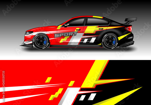 Wrap livery decal car vector   supercar  rally  drift . Graphic abstract stripe racing background . Eps 10