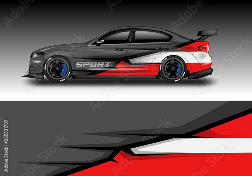 Car wrap designs vector . Background graphic . File ready to print and editable . Eps 10