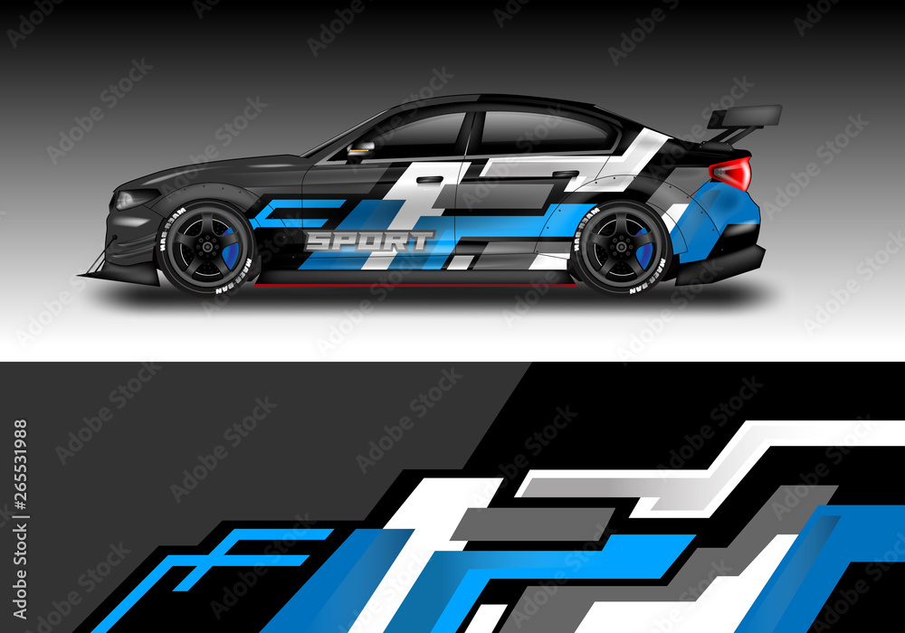 Car wrap designs vector . Background graphic . File ready to print and editable . Eps 10