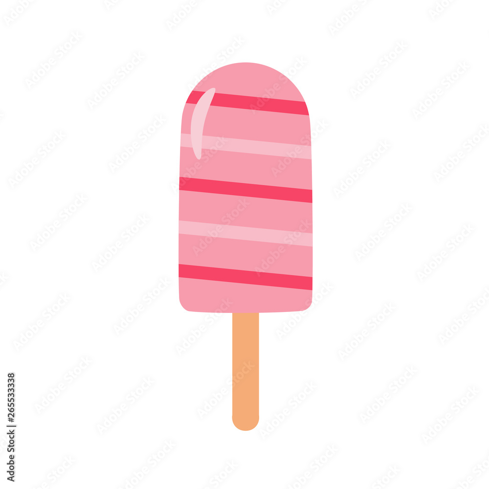 Ice cream cone in bright cartoon style on a white background Ice cream cone in bright cartoon style on a white background