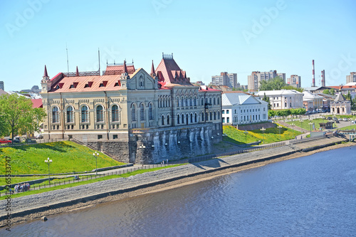 RYBINSK, RUSSIA. View of Volzhskaya Embankment in the summer afternoon. Yaroslavl region photo