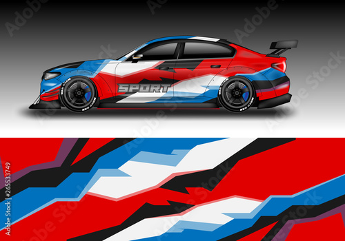 Livery decal car vector   supercar  rally  drift . Graphic abstract stripe racing background . File ready to print and editable .