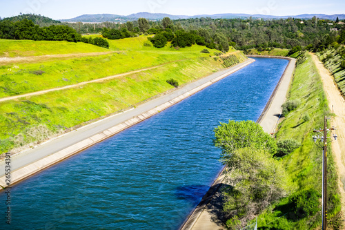 The Thermalito Power Canal in Oroville  Butte County  North California