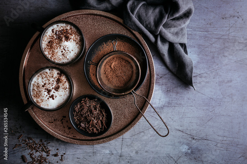 Wallpaper Mural Hot chocolates on a tray Torontodigital.ca