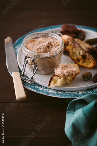 Pork and duck rillette with baguette