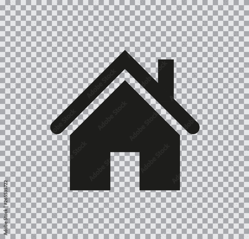 Fototapeta premium Vector flat house icon icon on transparent background