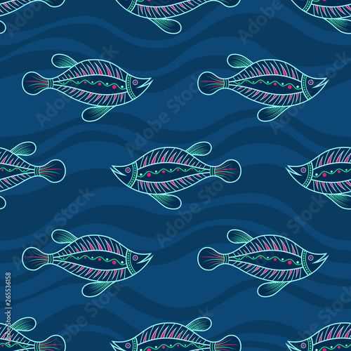 Seamless pattern of fishes ...