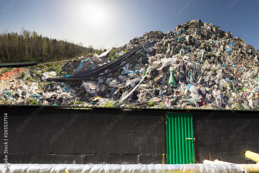 Collecting methane in the trash.