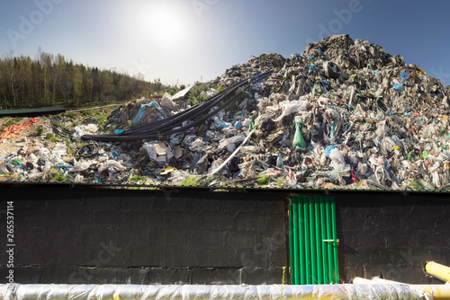 Collecting methane in the trash. photo