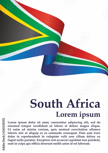 Flag of South Africa, Republic of South Africa. Template for award design, an official document with the flag of South Africa. Bright, colorful vector illustration.