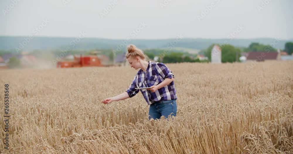 Portrait of female farmer with digital tablet at farm Portrait of female farmer with digital tablet at farm