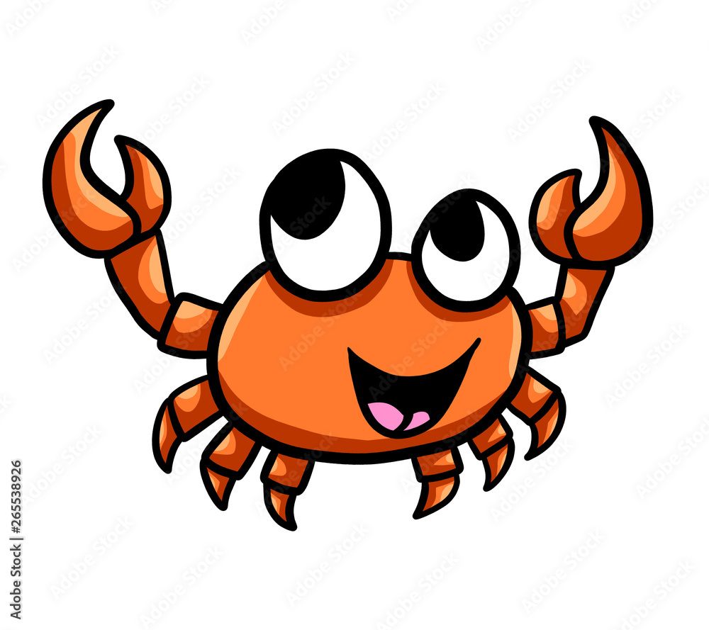 Adorable Stylized Happy Crab Adorable Stylized Happy Crab