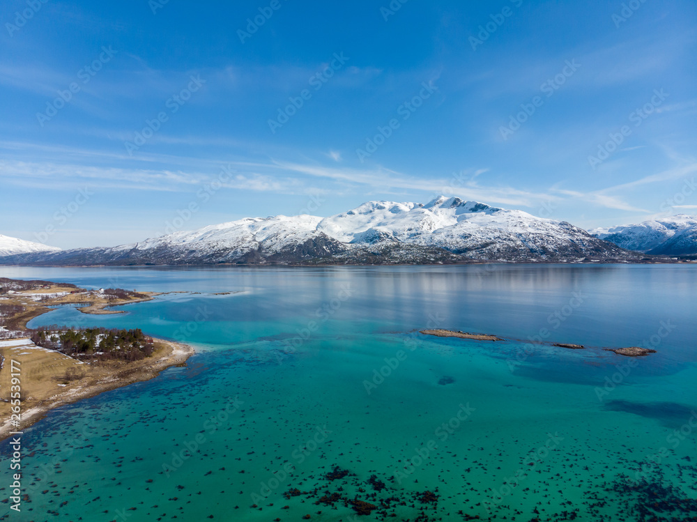 Turquoise Fjord  in Lofoten, Norway