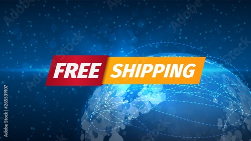 Free shipping icon on outer space background. Free of charge sign vector illustration