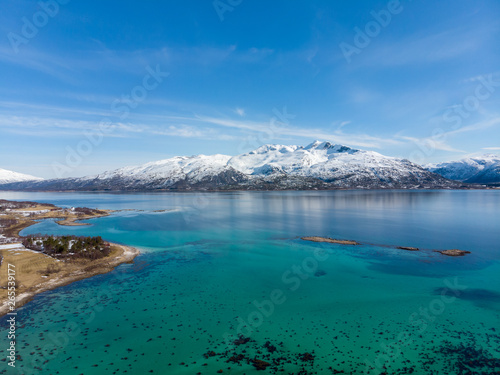 Turquoise Fjord in Lofoten, Norway