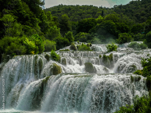 Beautiful cascade in national park KRKA  Croatia