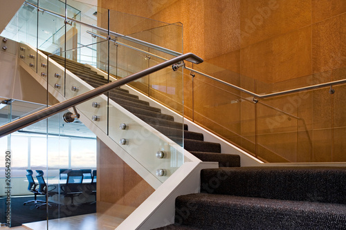 Staircase in modern office building
