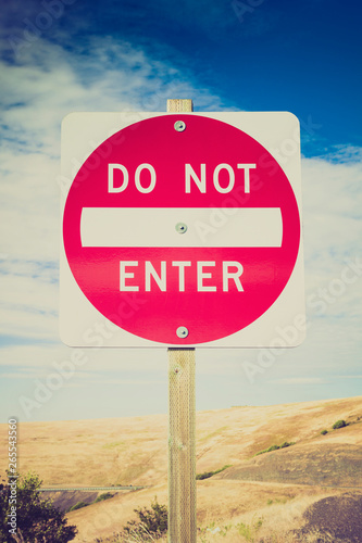Do not enter sign in rural landscape